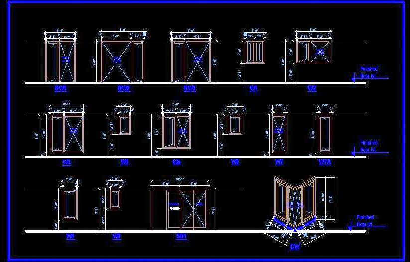 Wood Door & Window Opening Schedule- Free AutoCAD DWG